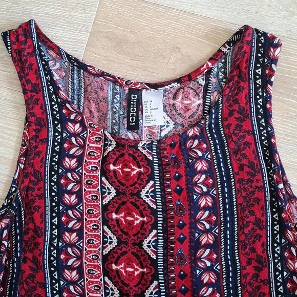 H&M Patterned Open-Back Tank Top - XS - Picture 2 of 4